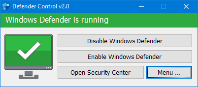 Defender Control v2.1 禁用Windows Defender