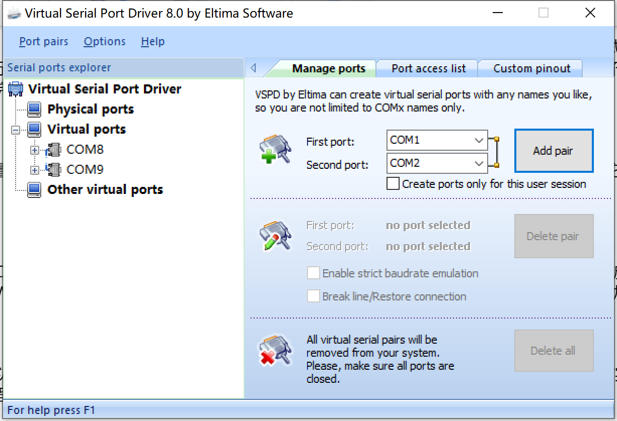 虚拟串口Virtual Serial Port Driver v8.0.412 